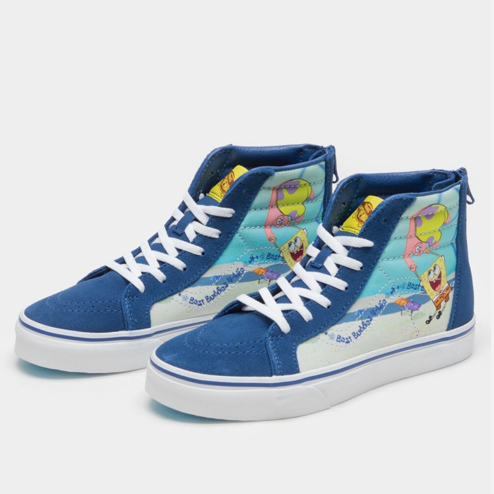 VANS x SpongeBob SquarePants Best Buddies 4 Life Sk8-Hi Zip Shoes Size 5 GS